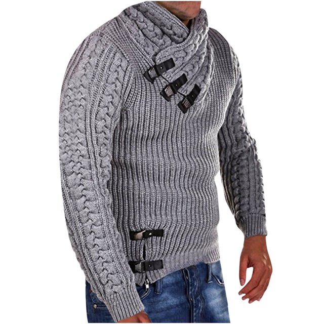 EGNMCR Pull Homme Pull d'Hiver Décontracté Patchwork Manches Longues Tricoté Haut Blouse