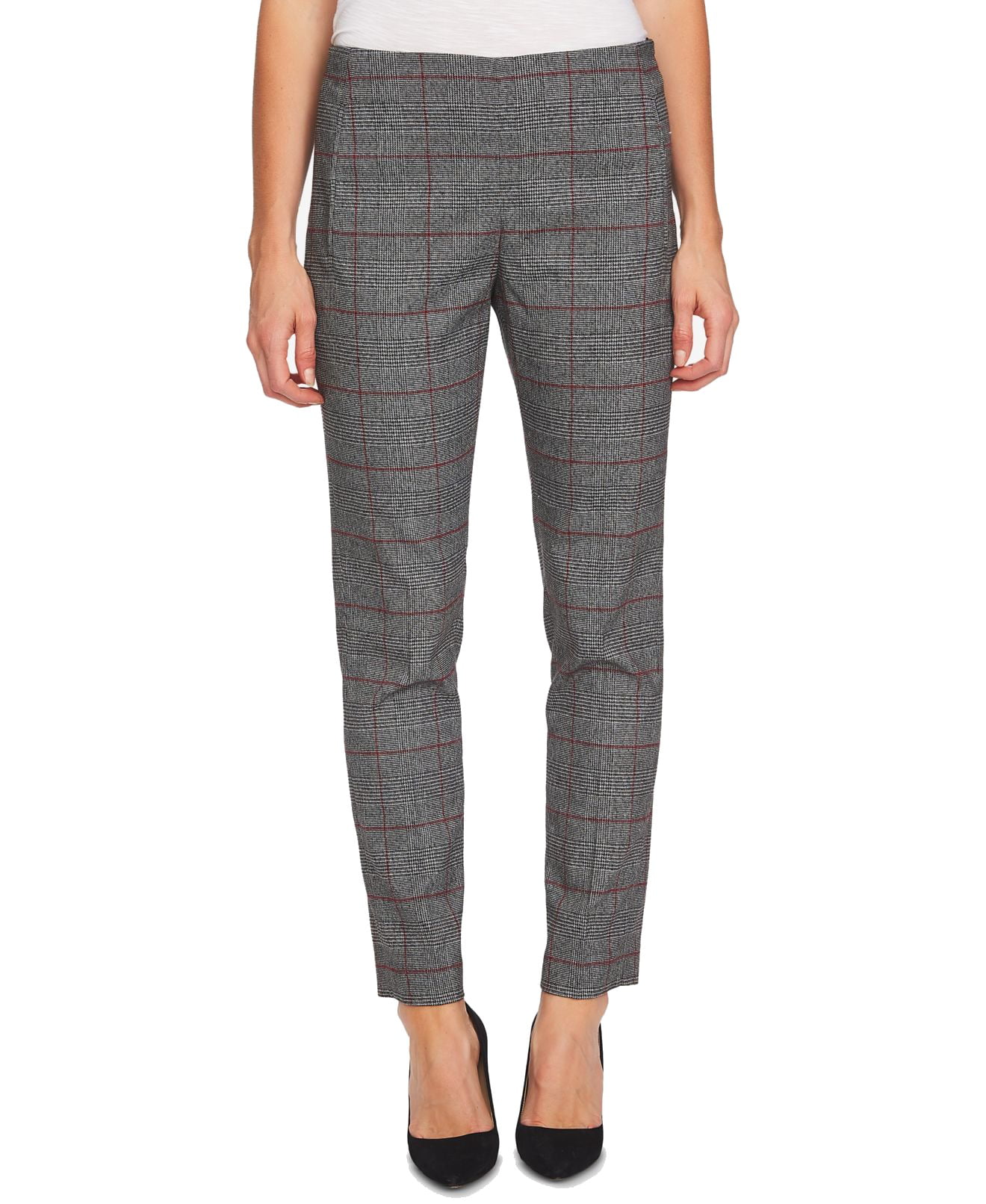Cynthia Steffe - Gray Red Womens Plaid Ankle Pull On Dress Pants 14 ...