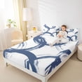 thumbnail image 4 of Homewish Graffiti Geometric Twin Sheet Sets,Stripe Line Circle Twin Fitted Sheet,Blue White Flat Sheet For Boys Kids,Luxury Bedroom Decor,3-Piece, 4 of 7