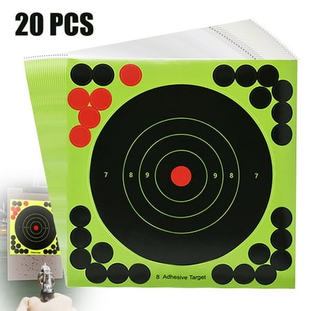 Runzkzy 20PCS Target Paper 20.2cm*20.2cm/7.95 Inch 10 Ring Target Paper for Target Practice and Shooting