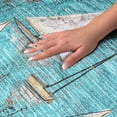 thumbnail image 3 of Addison Rugs Dream Shag Premium Machine Washable Transitional Sailboat Teal Rectangle Rug, 5' x 7'6", 3 of 8