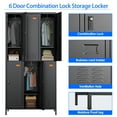 thumbnail image 3 of GAEANET Combination Lock Metal Storage Locker for Office Gym Bedroom Dormitory, 6 Doors Steel Storage Locker Cabinet for Employees,Industrial Storage Locker with Shelves,Black,Assembly Required, 3 of 8
