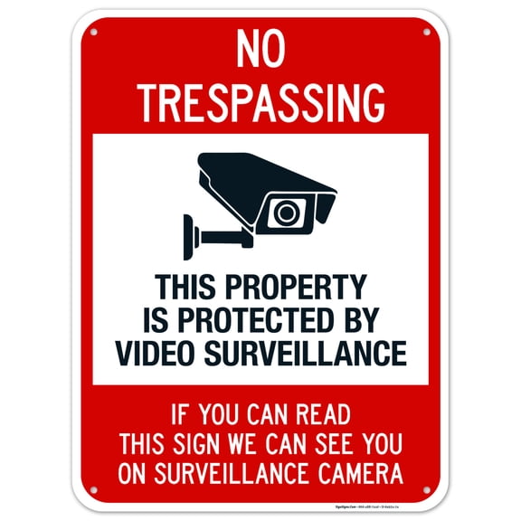 Property Protected By Video Surveillance If You Can Red This Sign We Can See You Sign,