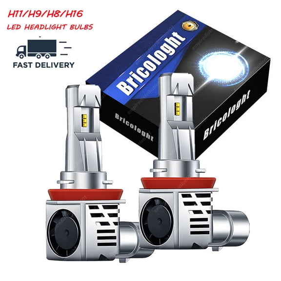 H11 H8 H9 LED Headlight Kit High Low Beam Bulb Super Bright 6500K White 360000LM