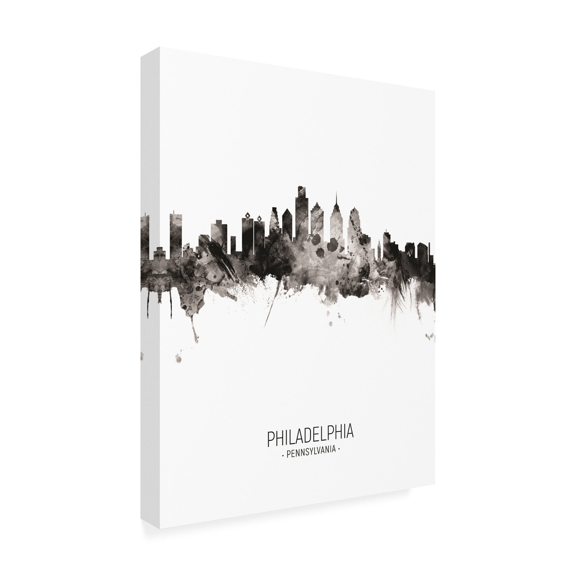 Trademark Fine Art 'Philadelphia Pennsylvania Skyline Portrait II' Canvas Art by Michael Tompsett