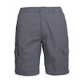 thumbnail image 3 of Bcfgryg Men's Cargo Shorts With Multiple Pockets Loose Fit Casual Straight Leg Pants Men's Linen Shorts For Summer Travel Grey XXL, 3 of 4