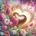 thumbnail image 1 of Kit Con Forma Especial Parcial DIY 5D Amor 40x40cm, 1 of 9