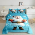 thumbnail image 2 of Feelyou Kawaii Santa Claus King Size Comforter Sets, Winter Blue Christmas Bedding Comforter Set, White Snowflake Reversible Bedding Set, Ultra Soft Home Decor,3 Pieces, 2 of 8