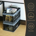 thumbnail image 5 of Foldable  Storage Basket with Handles, Collapsible Crate Organizer for Home, Office, Car, Black, 5 of 10