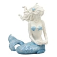 thumbnail image 3 of Nautical Ocean Goddess Pretty Mermaid With Blue Tail Holding Pearl Shell Statue, 3 of 9