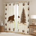 thumbnail image 2 of Manfei Jungle Wildlife Black Out Curtains,Cute Bear Paws Curtains Pack of 2 (42x63 Each),Beige Brown Bedroom Curtains For Men Women,Microfiber Bedroom Decor, 2 of 6