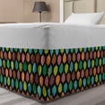 thumbnail image 1 of Leaves Bed Skirt, Symmetric Abstract Rhythmic Colorful Leaf Designs on Dark Backdrop, Elastic Bedskirt Dust Ruffle Wrap Around for Bedding Decor, 4 Sizes, Charcoal Grey Multicolor, by Ambesonne, 1 of 2