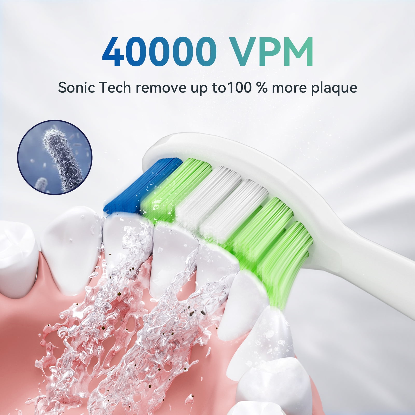 JTF Sonic Smart Toothbrush Genuine Standard Brush Heads, 9 Pack, White, P200