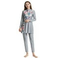 thumbnail image 4 of IBTOM CASTLE Womens Burkini Swimsuits Muslim Modest Swimwear Islamic Full Body Swimming Top Pants Hijab Long Sleeve Rash Guard M Gray, 4 of 8
