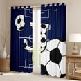 thumbnail image 2 of Feelyou Est Football Sleep Curtains Pack of 2 (52x84 Each), Initial J Blue Window Curtains, 2 of 6