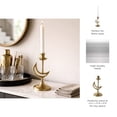 thumbnail image 5 of Crescent Taper Candle Holder for Table Centerpiece - Boho Metal Candlestick Holder for Living Room, Kitchen, Mantel and Console Decor -  Aluminum Pillar Candle Accent for Bathroom Display - 9", Gold, 5 of 13