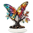 thumbnail image 1 of Fall Decorations For Home home decor Desktop Ornament Butterfly Owl & Happiness Tree 2D Flat Acrylic Decorative Scene Ornament With Base Desktop, 1 of 4
