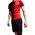 thumbnail image 1 of Conjunto Playera Y Short Varonil Deportivo Rojo Negro Pixels, 1 of 7