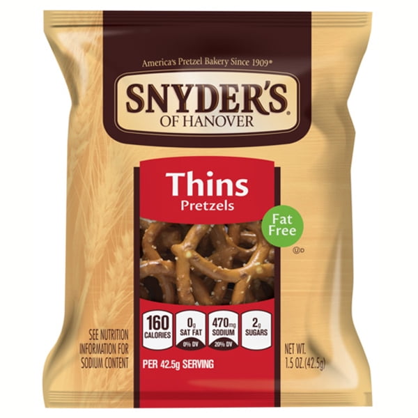 Snyder's of Hanover Thin Pretzels 1.5 oz Bags Pack of 60
