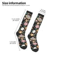 thumbnail image 2 of Xecao Floral Insects Pattern Adult Stockings with Color-Block Design and 3D Print, Breathable Comfortable Hosiery for Daily Wear and Sports, 2 of 6