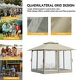 thumbnail image 5 of Dextrus Patio Gazebo 11x11ft Double Roof Pop up Gazebo, Outdoor Portable Canopy Instant Tent for Lawn, Garden, Backyard and Deck, Beige, 5 of 6