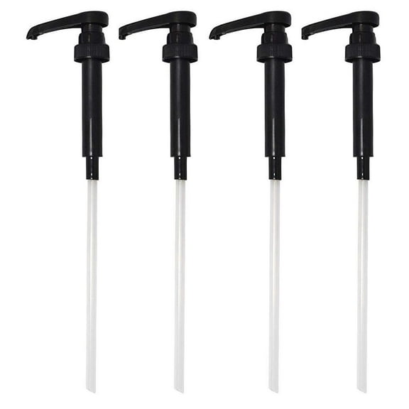 Black Coffee Syrup Pump (Fits Torani, DaVinci, Starbucks, Top Creamery, Allegro Syrups) Great for adding syrup to Coffee,Tea, Soda, and cocktails, - Fits 25.4 oz/750ml bottles - Pack of 4