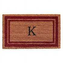 Calloway Mills Burgundy Border 18" x 30" Monogram Outdoor Doormat (Letter K)