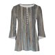 thumbnail image 4 of ICHUANYI Clearance Fashion Women's Summer V-Neck 3/4 Sleeve Print Casual T-shirt Blouse(Gray, XXL) ICHUANYI WER2023081004427, 4 of 5