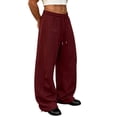 thumbnail image 6 of Men's Casual Pants Comfortable Wide Leg Long Pants Solid Color Sanitary Pants for Man, 6 of 7