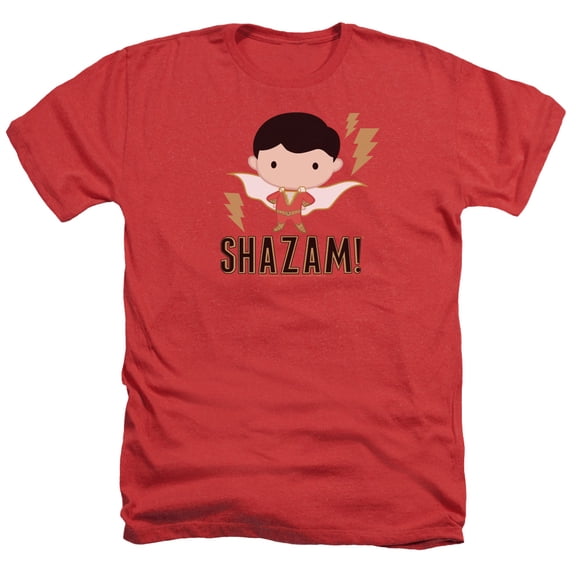 Shazam Movie Shazam Chibi Adult Heather T-Shirt Red