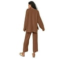 thumbnail image 3 of FIOPHY Womens 2 Piece Lounge Sets Fall Knit Outfits Button V Neck Tops Wide Leg Pants, 3 of 9