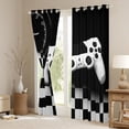 thumbnail image 3 of jejeloiu 3D Game Console Blackout Curtains Set of 2 (52x84 Each),Kids Gamepad Controller Window Curtains,White Black Grid Curtains and Drapes For Teens,Luxury Bedroom Decor, 3 of 6