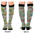 thumbnail image 4 of FORMRS Womens Knee High Socks Casual Long Thick Travel Daily Wear, 2 Pairs, Green Cartoon Trucks Pattern, 4 of 6