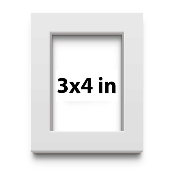 4x3 White Shadowbox Frame - Interior Size 4x3 by 1 Inches - Made to Display Items Up To 1 Inches Deep