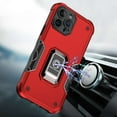 thumbnail image 2 of Bemz Phone Case for iPhone 15 Pro with Tempered Glass Screen Protector, Camera Protection Heavy Duty Shockproof Protection Magnetic Mount Stand Cover (Titanium Red), 2 of 5