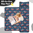 thumbnail image 4 of Fireman and Truck Blue Pattern Teens Toddler Nap Mat with Pillow, Sleeping Mat Bag for Preschool Daycare 60"x20", 4 of 6