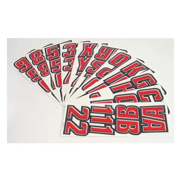 Hardline Products Number and Letter Combo Kit,Red/Black GREBLK500