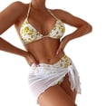 thumbnail image 1 of Aayomet Bikinis Sets for Women Three Piece Swimwear Bikini Set (Yellow, S), 1 of 4