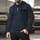 thumbnail image 1 of Sudadera con capucha para hombre, de colores sólidos, informal, con capucha, de manga larga, con bolsillo falso, para ejercicio, blusa de poliéster para hombre, 1 of 6