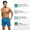 thumbnail image 3 of Tyhengta Men's Swim Trunks Quick Dry Beach Shorts with Zipper Pockets and Mesh Lining Turquoise 32, 3 of 8
