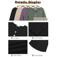thumbnail image 4 of MOSHU V-neck T Shirts for Women Casual Long Sleeve Tunic Tops Curve Hem Fall Button Shirts, 4 of 8