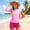 Pink, variant on FSYBOA Girls Rash Guard Swimsuits, 2 Piece Quick Dry Long Sleeves Holiday Kids Bathing Suit Swimwear Light Blue Size 14T