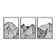 thumbnail image 4 of Arte de pared de metal de montaña Macarena 3 piezas Dibujo lineal minimalista Decoración del hogar Negro, 4 of 8