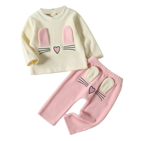 

Gvdentm Kid Girls Boys Pants Clothes Set Long Sleeve Round Neck Sweatshirt Casual Fall Outfits Cute Pattern Cotton Blend Z03-Red 9-12 Months