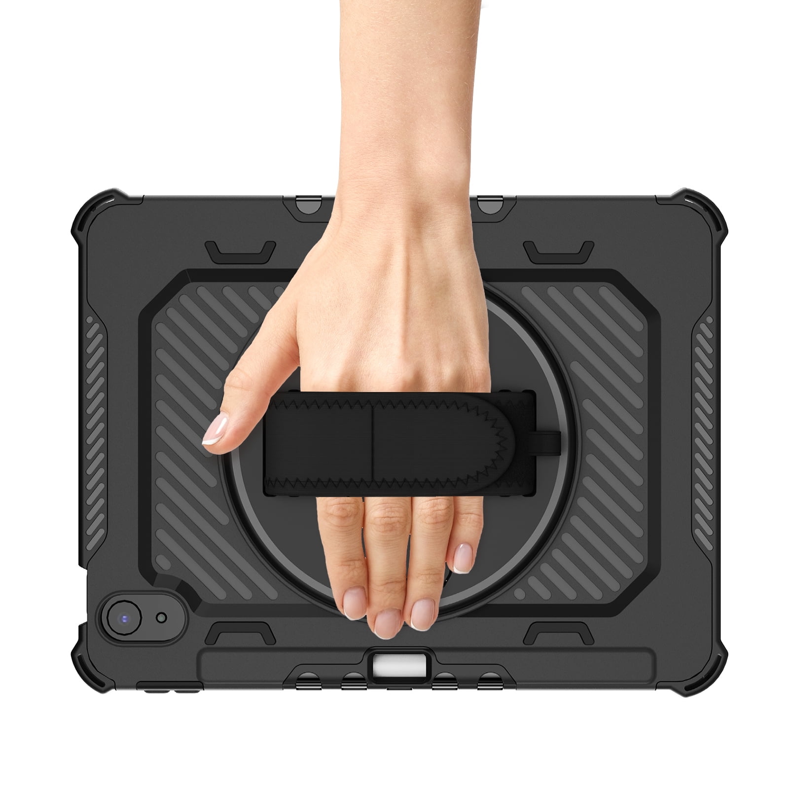 iPad 10th Generation Case 2022,TECH CIRCLE Military Grade Heavy Duty Shockproof Silicone Protective Cover for iPad 10th Gen 10.9 Inch 360° Rotatable Stand Pencil Holde Case for Girl Boy,Black