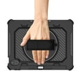 thumbnail image 4 of ELEHOLD for iPad 10th Gen 10.9" 2022 Heavy Duty Rugged Case Hidden Kickstand Handstrap Wristband Pencil Holder Shockproof Anti-Scratch Hybrid Case,Black, 4 of 9