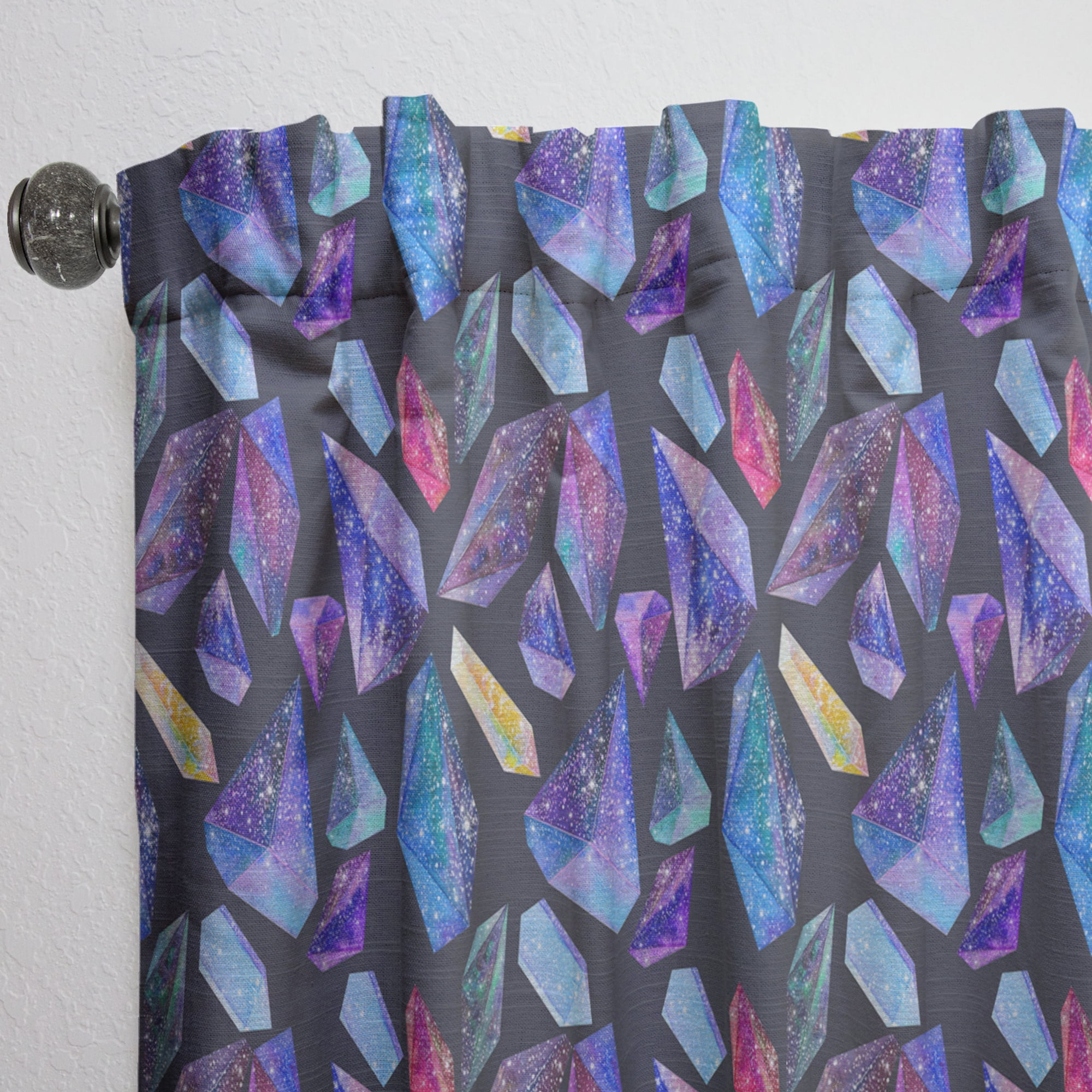 Designart 'Watercolor Crystals With Star Sky With Pattern' Modern & Contemporary Curtain Panel