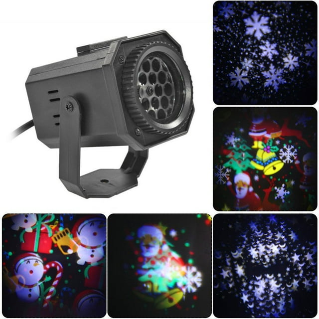 DEBGFS Halloween LED Projector Lights Outdoor Christmas Projector Light with 6 Moving Pattern Snowflake Holiday Landscape Projector Home Garden Decor