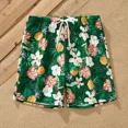 thumbnail image 3 of PatPat Family Matching Swimsuits Pineapple Pattern Halter One-Piece Swimsuit and Floral Drawstring Swim Trunks, Green, Dad L, 3 of 8