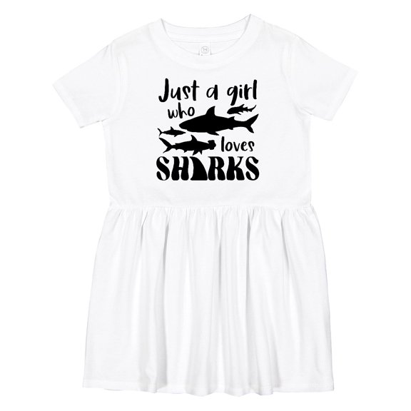 Inktastic Just a Girl Who Loves Sharks Girls Toddler Dress